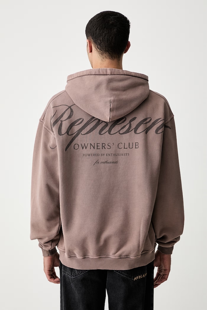Represent Bluza z kapturem bawełniana męska brązowy OCM41200