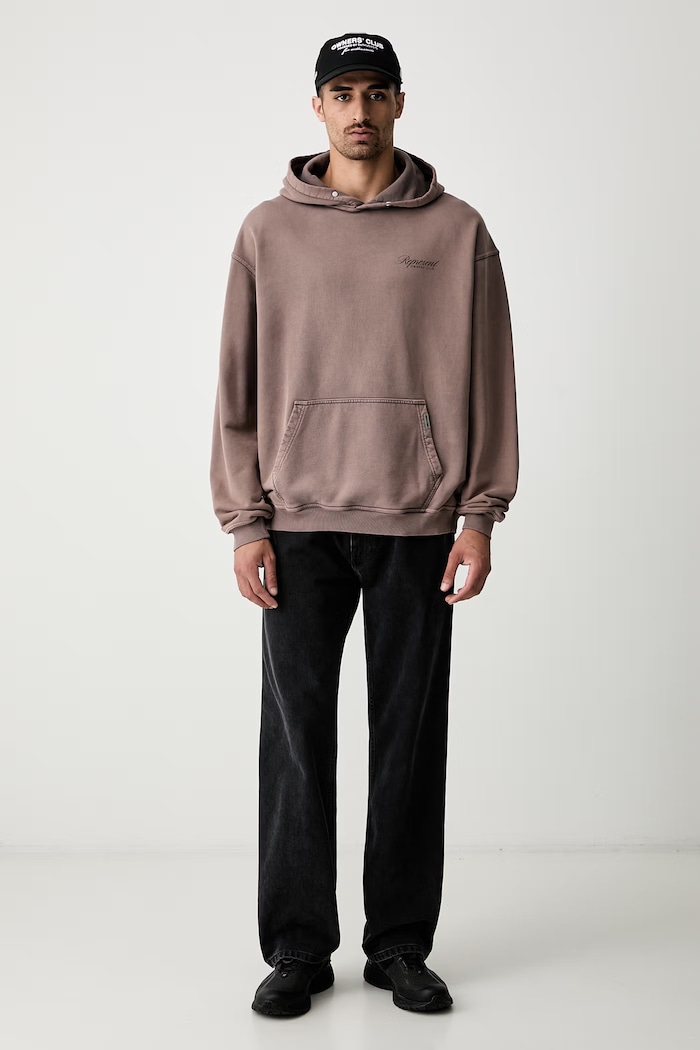 Represent Bluza z kapturem bawełniana męska OCM41200 brązowy AW25