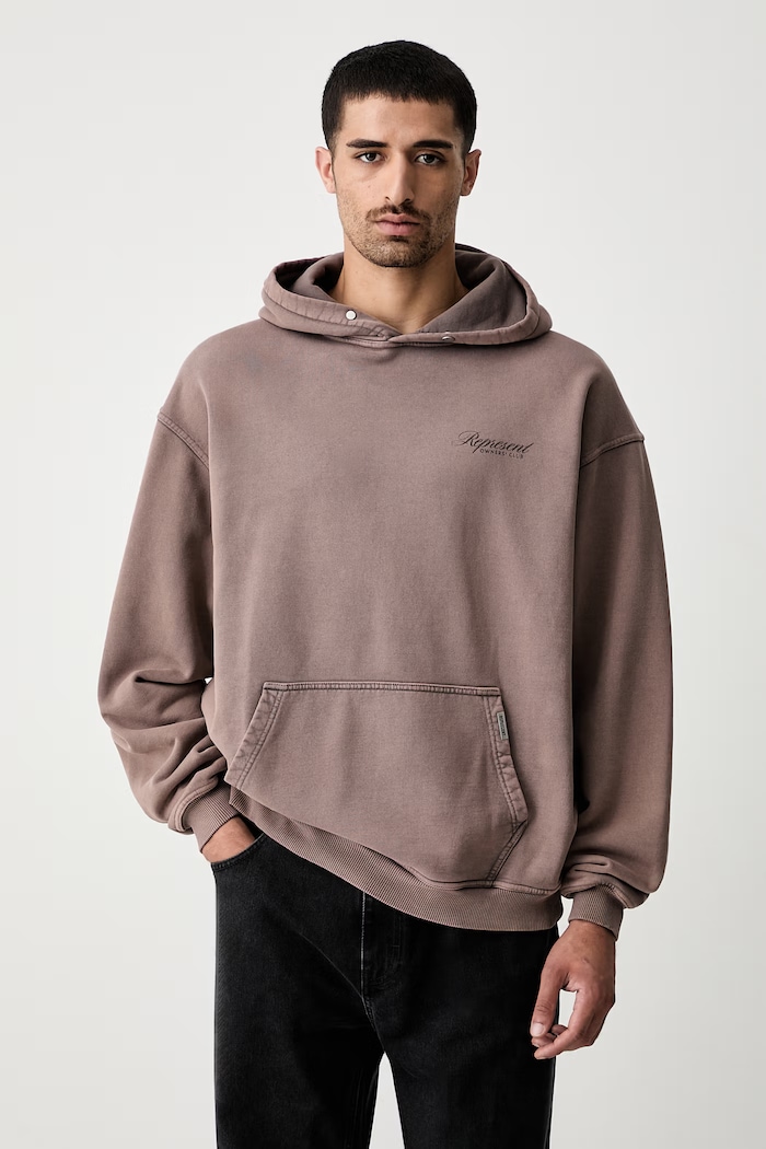 Odzież Represent Bluza z kapturem bawełniana męska OCM41200 brązowy