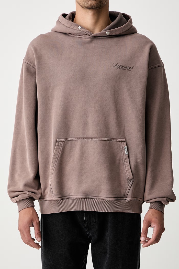 Represent Bluza z kapturem bawełniana męska OCM41200 brązowy