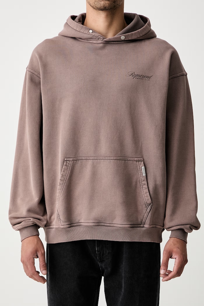 Represent Bluza z kapturem bawełniana męska OCM41200 brązowy