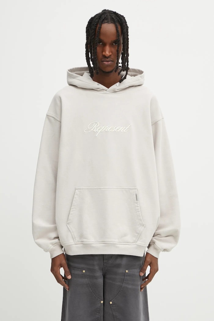 Хлопковая кофта Represent Script Logo хлопок бежевый MLM100028