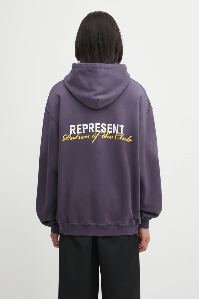 Ρούχα Βαμβακερή μπλούζα Represent Patron Of The Club Hoodie MLM4270 μωβ