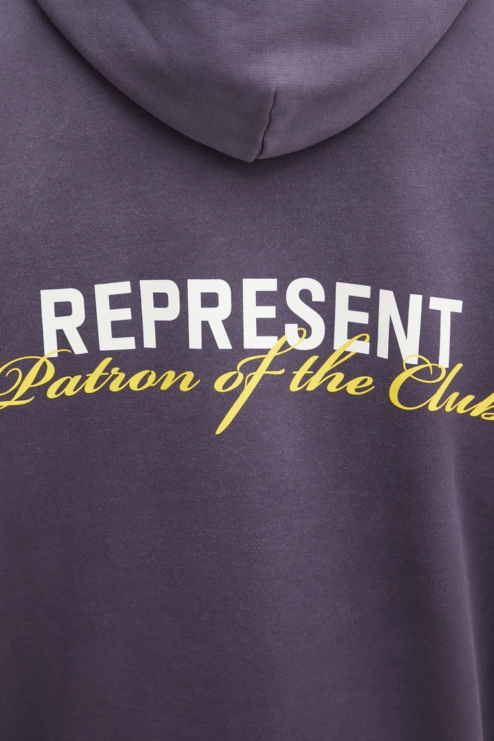 Βαμβακερή μπλούζα Represent Patron Of The Club Hoodie μωβ MLM4270