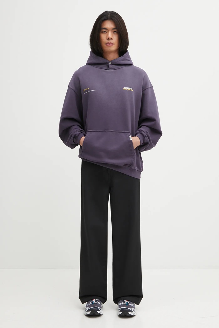 Βαμβακερή μπλούζα Represent Patron Of The Club Hoodie MLM4270 μωβ