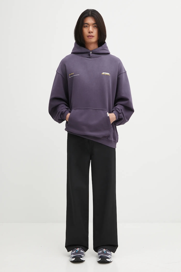 Βαμβακερή μπλούζα Represent Patron Of The Club Hoodie MLM4270 μωβ