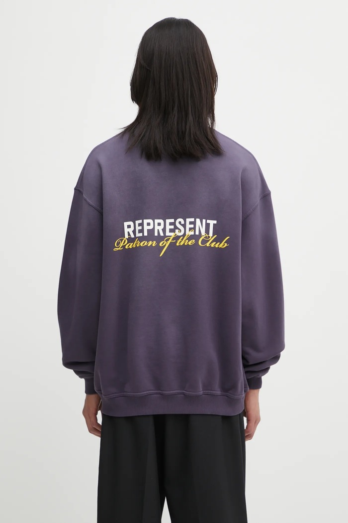 Odzież Represent bluza bawełniana Patron of the Club MLM4272 fioletowy