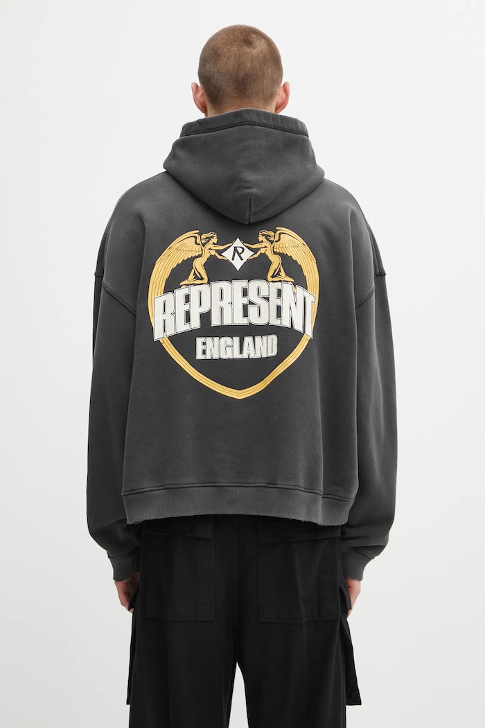 Bavlněná mikina Represent Legacy Crest potisk černá MLM100368