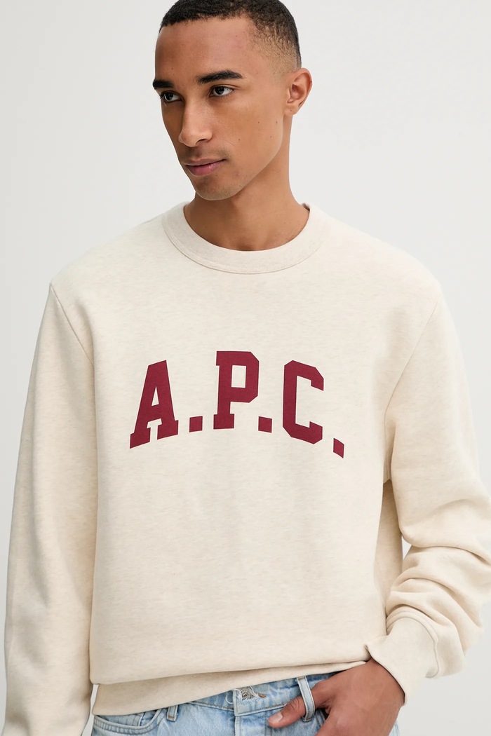 Mikina A.P.C. sweat harris - GOTS béžová COHBR.H37012