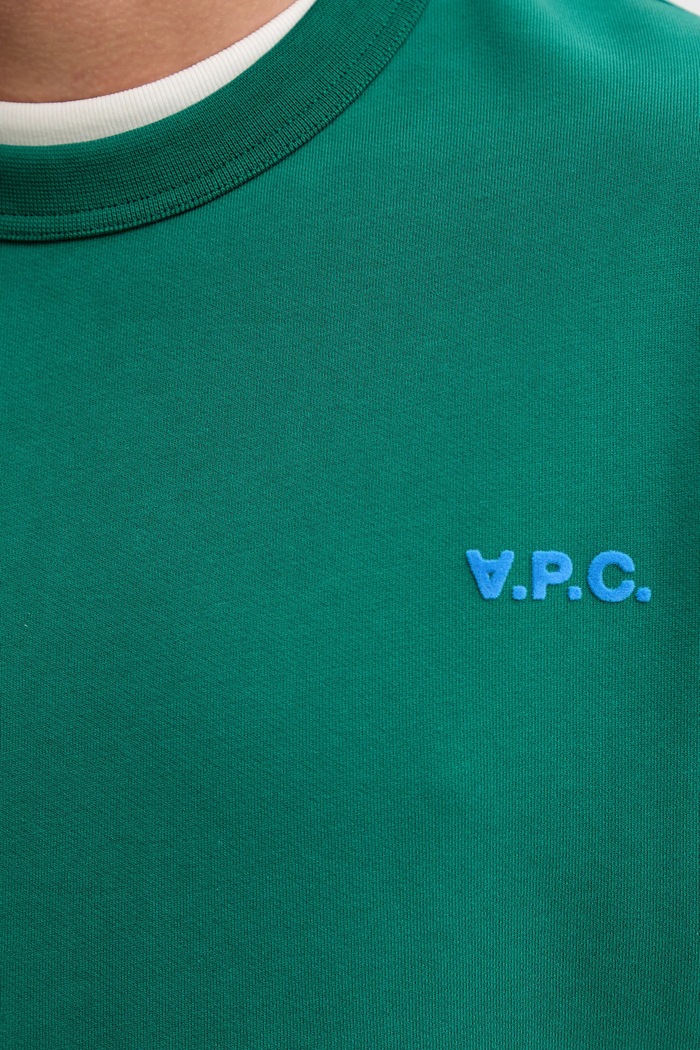 Bluză sweat boxy petit vpc A.P.C. verde COHGO.H27916