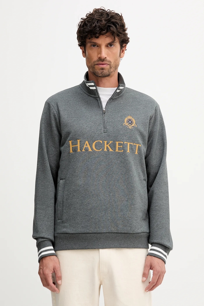 Dukserica Hackett London bez kapuljače siva HM5800022