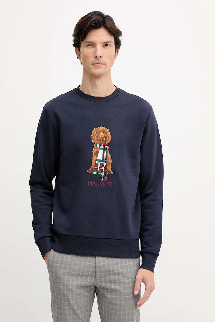 Hackett London hanorac de bumbac imprimeu bleumarin HM5800015