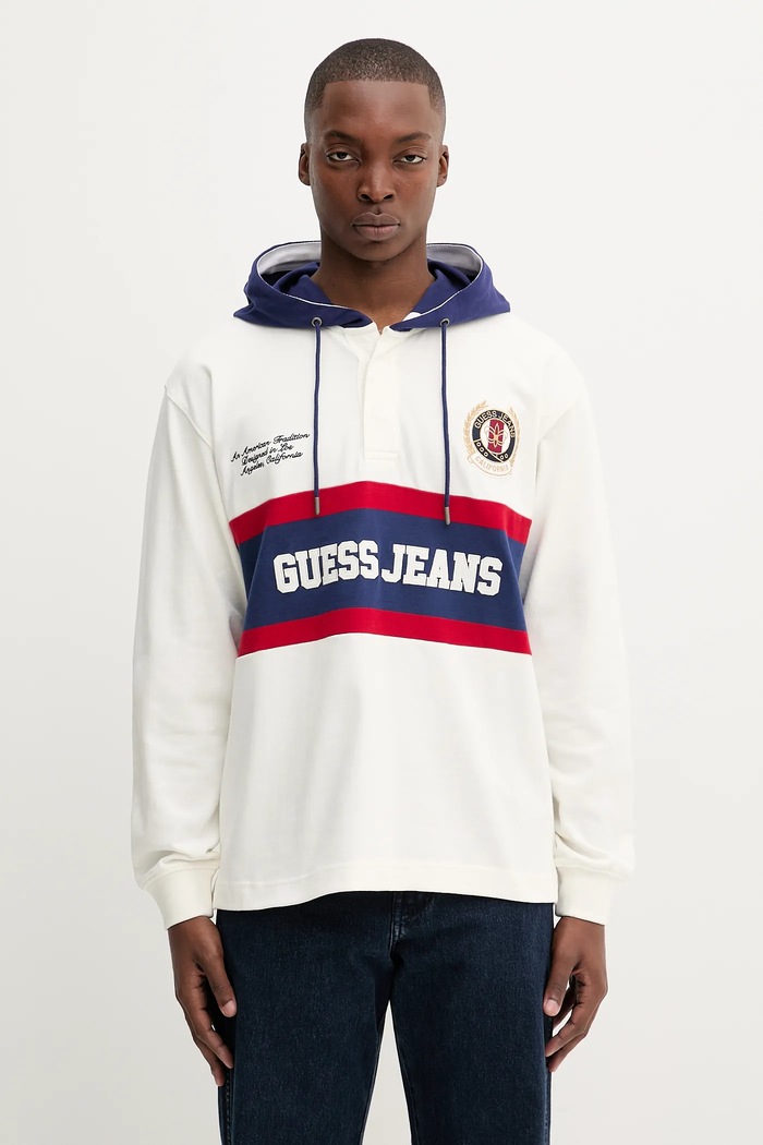 Bavlnená mikina Guess Jeans bavlna biela M5YP08.KCYM1