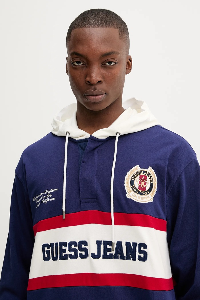 Bavlněná mikina Guess Jeans modrá M5YP08.KCYM1