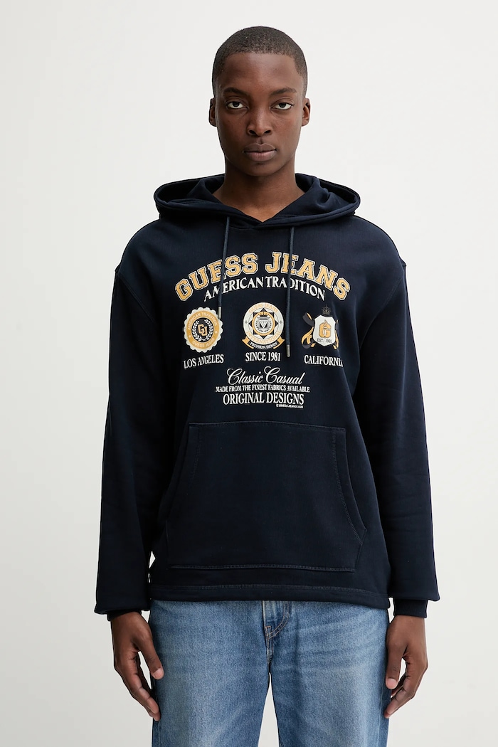 Bavlnená mikina Guess Jeans bavlna tmavomodrá M5YQ18.KCPR1