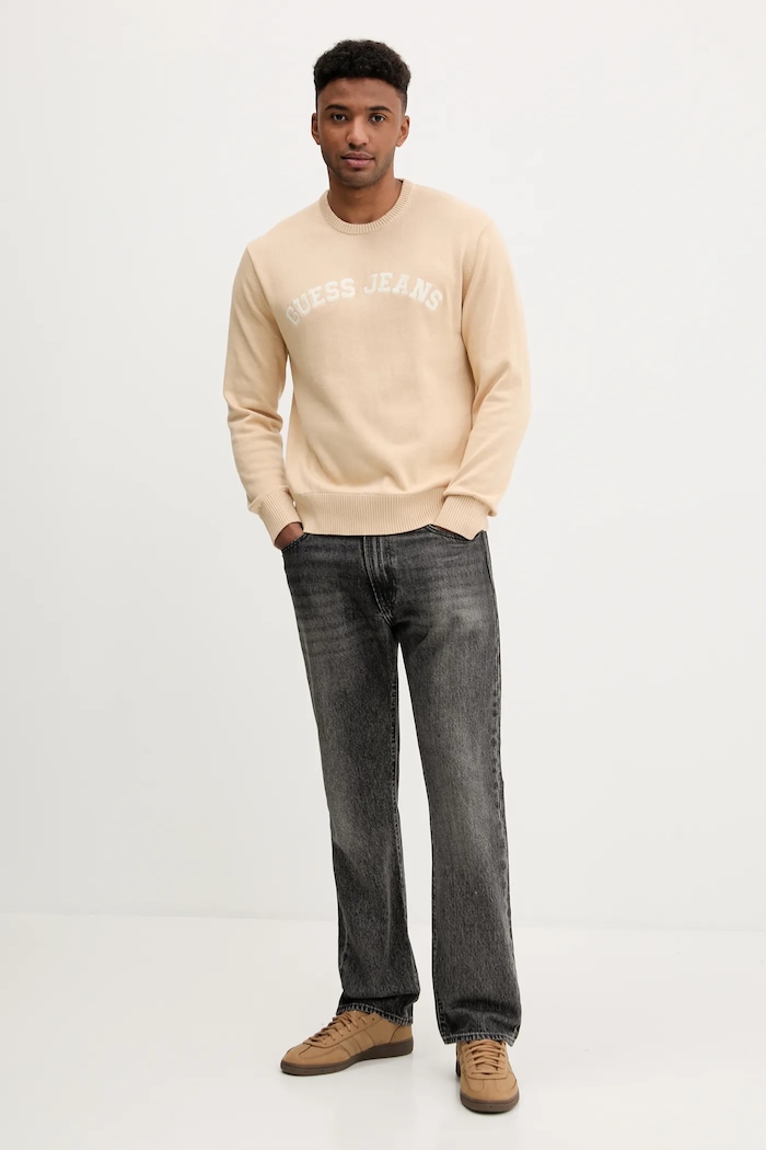 Bavlněný svetr Guess Jeans M5YR18.Z3HM1 béžová AW25