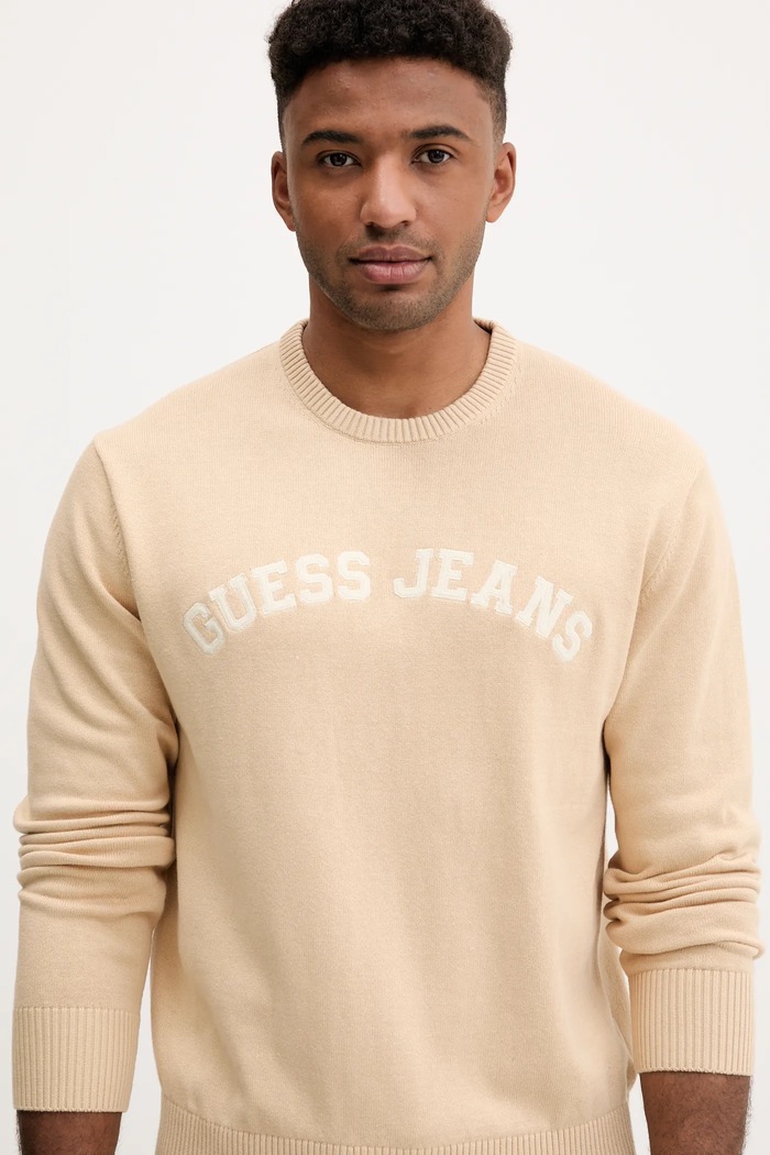 Bavlněný svetr Guess Jeans béžová M5YR18.Z3HM1