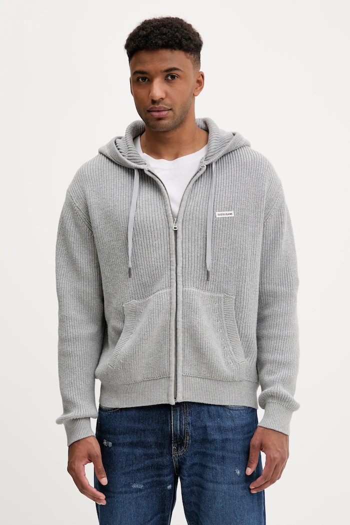 Bavlněný kardigan Guess Jeans hrubá šedá M5YR20.Z3P41