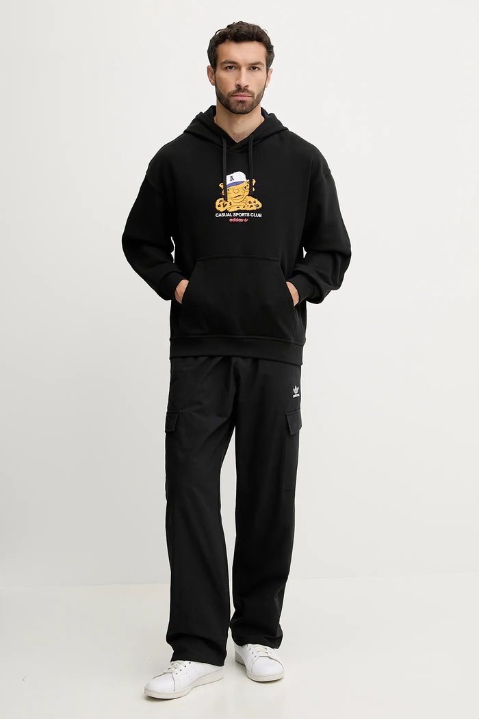 adidas Originals bluza bawełniana Graphic Lo Hd JW0166 czarny AW25