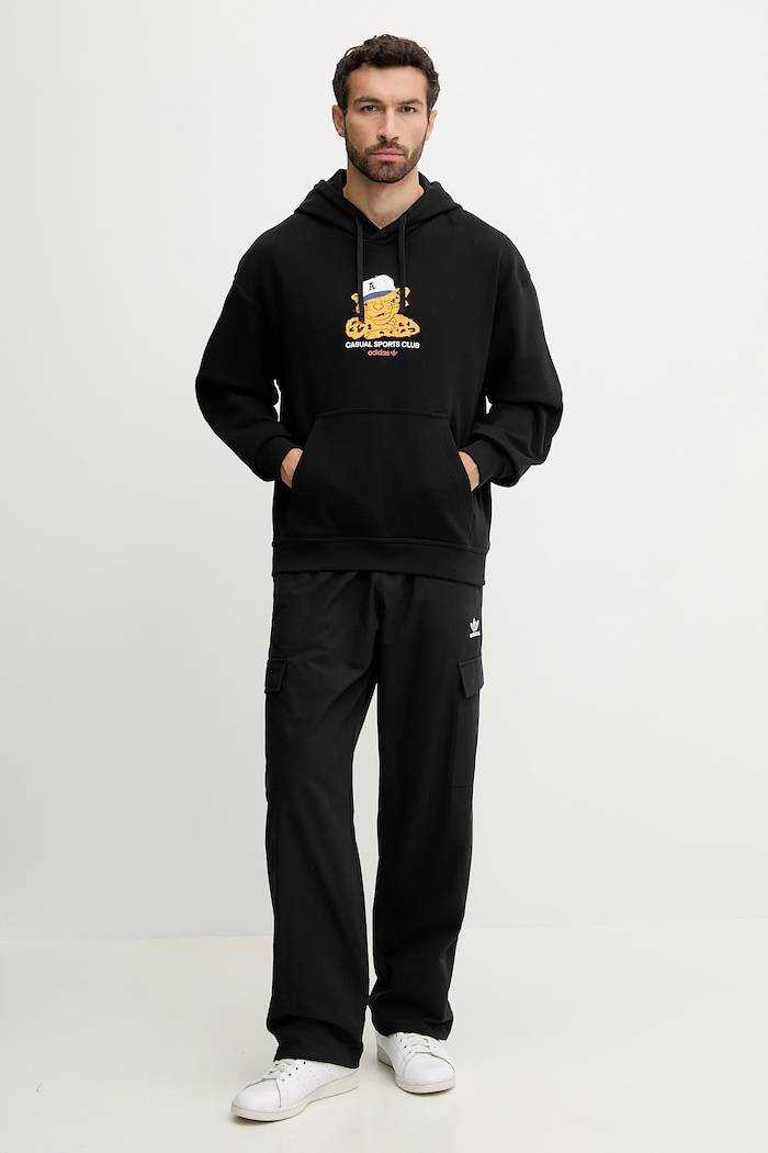 adidas Originals bluza bawełniana Graphic Lo Hd JW0166 czarny AW25