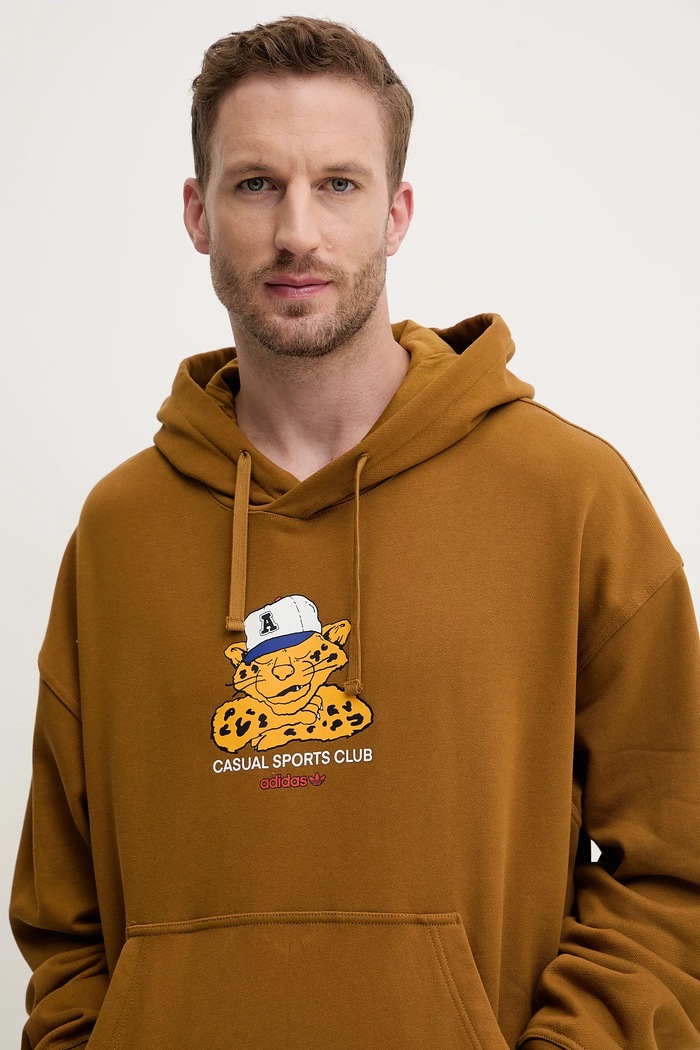 adidas Originals bluza bawełniana Graphic Lo Hd brązowy JW0167