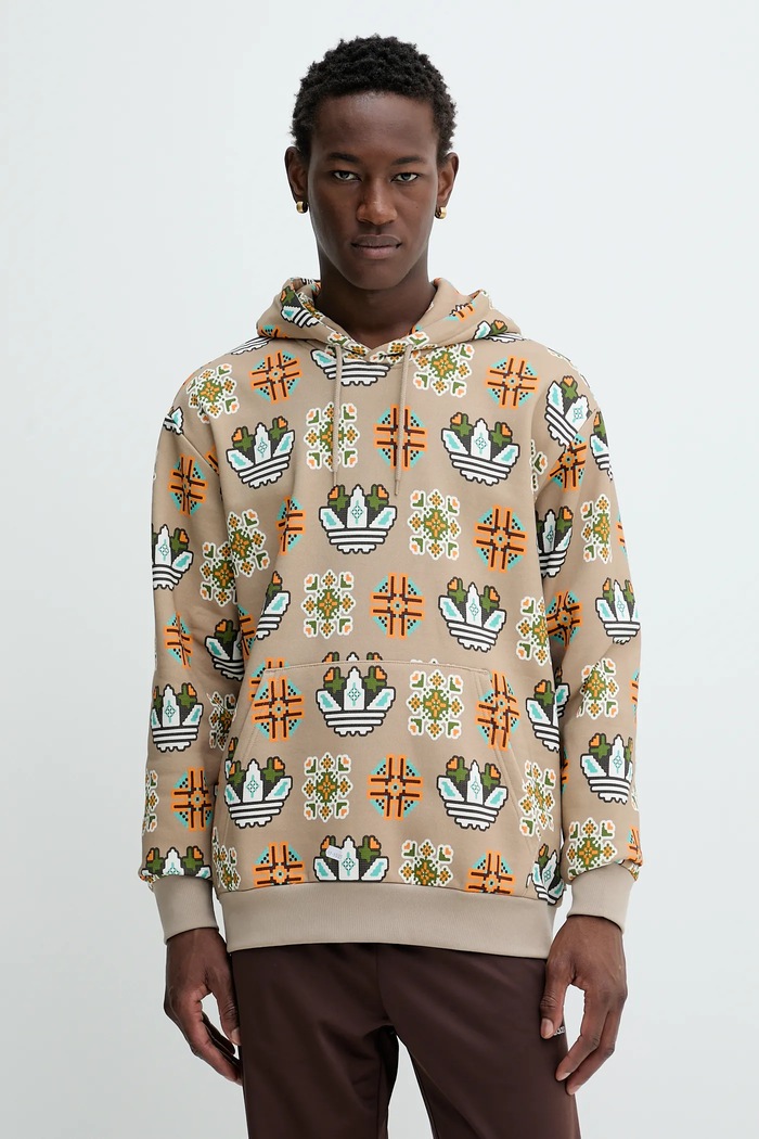 adidas Originals bluza Graphic Lo Hd z elastanem beżowy JW1084