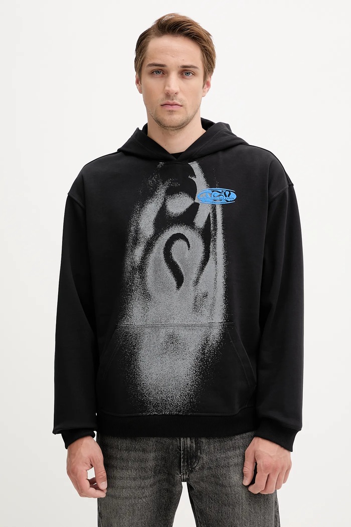 Diesel bluza S-BOXT-HOOD-T3 z kapturem czarny A19430.0HYAT