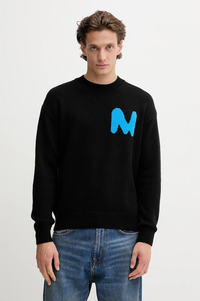 Vlnený sveter MSGM vlna čierna 3940MM204.257596