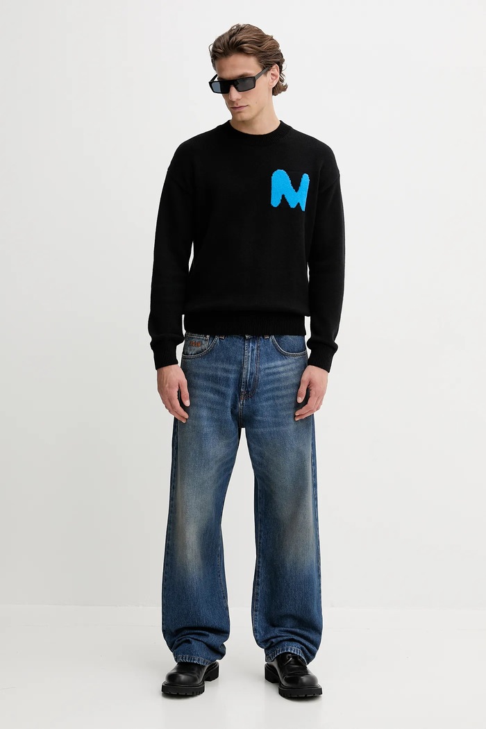 Vlnený sveter MSGM 3940MM204.257596 čierna AW25