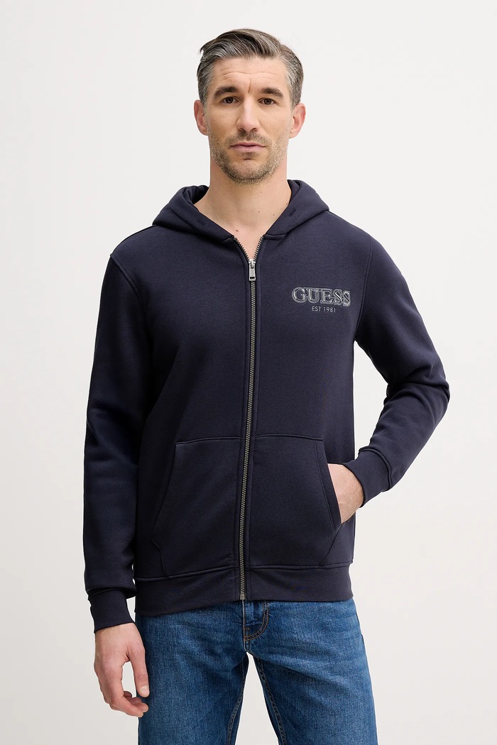 Pulover Guess S kapuco mornarsko modra M5BQ48.K9Z21
