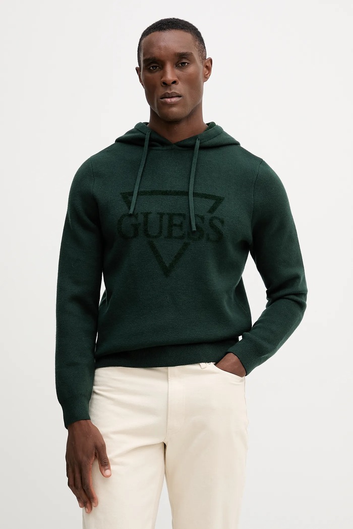 Guess pulóver JOBY mintás zöld M5BR18.Z0470