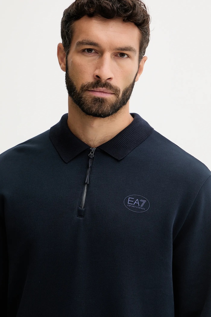 EA7 Emporio Armani hanorac de bumbac bleumarin AF12661.7M000883