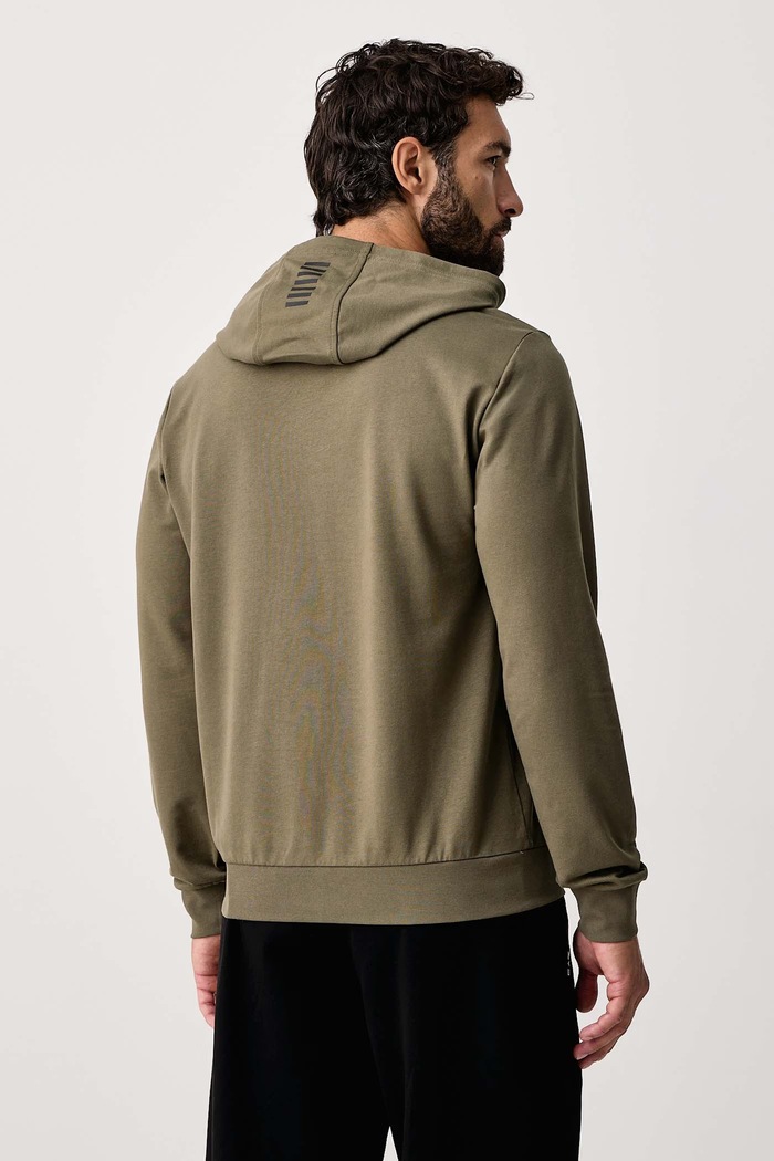 Odzież EA7 Emporio Armani Bluza z kapturem męska bawełniana z elastanem PJVRZ.8NPM32 zielony