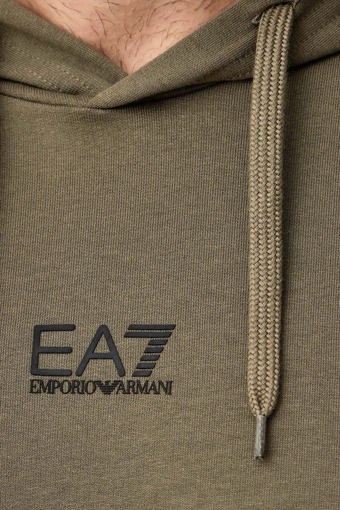 Bluza z kapturem męska bawełniana z elastanem EA7 Emporio Armani zielony PJVRZ.8NPM32