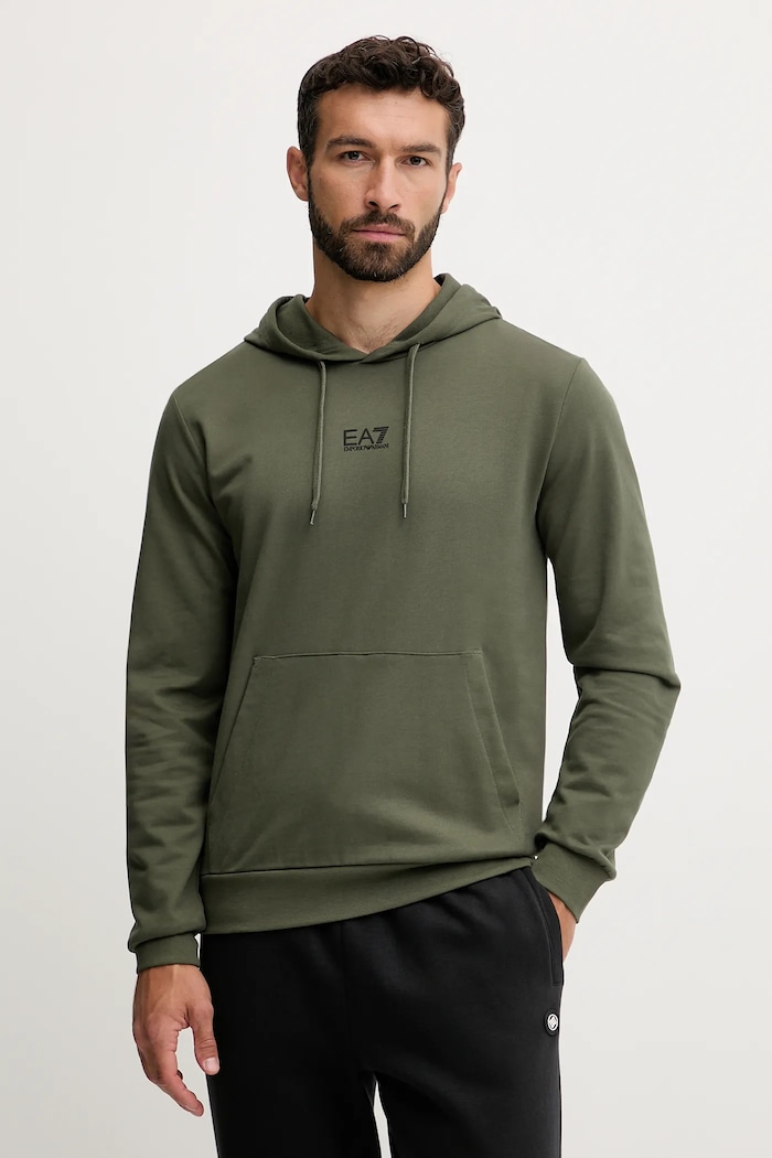 Памучен суичър EA7 Emporio Armani памук зелен PJVRZ.8NPM32