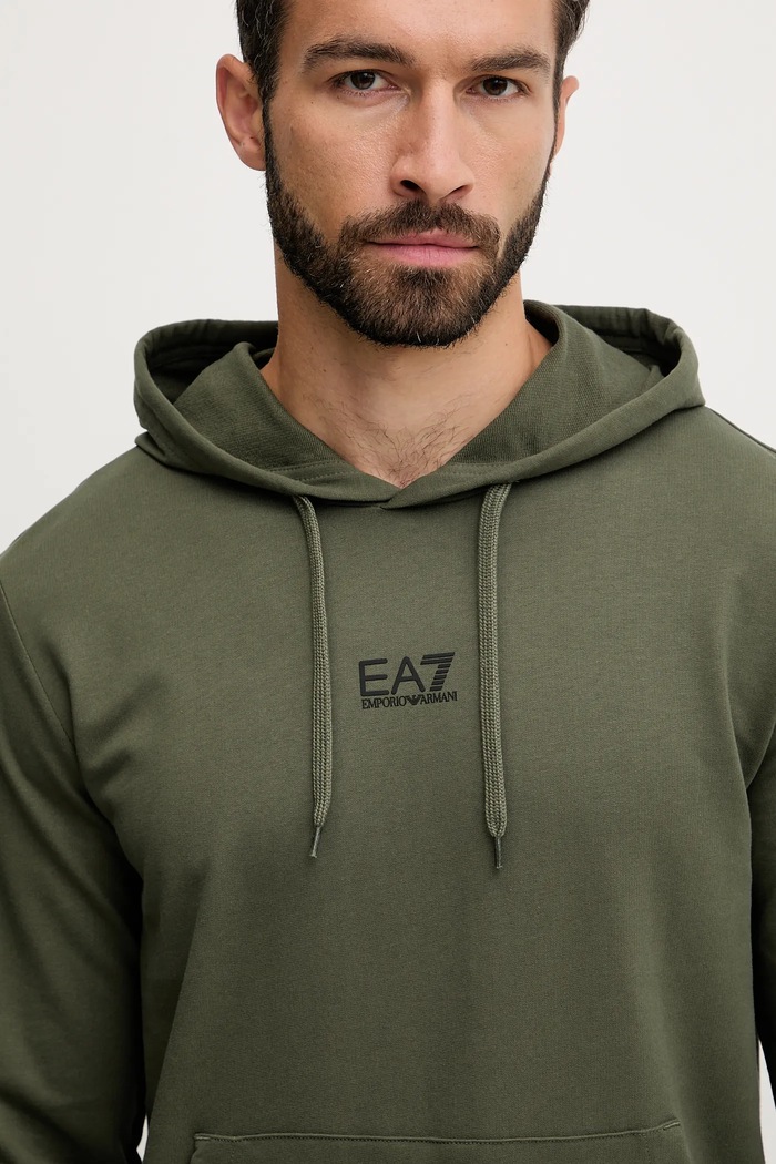 Памучен суичър EA7 Emporio Armani зелен PJVRZ.8NPM32
