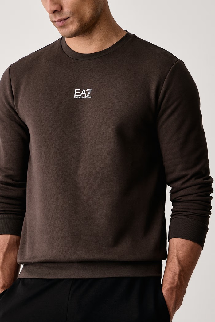 Bluza męska z bawełną EA7 Emporio Armani PJVTZ.8NPM34 brązowy