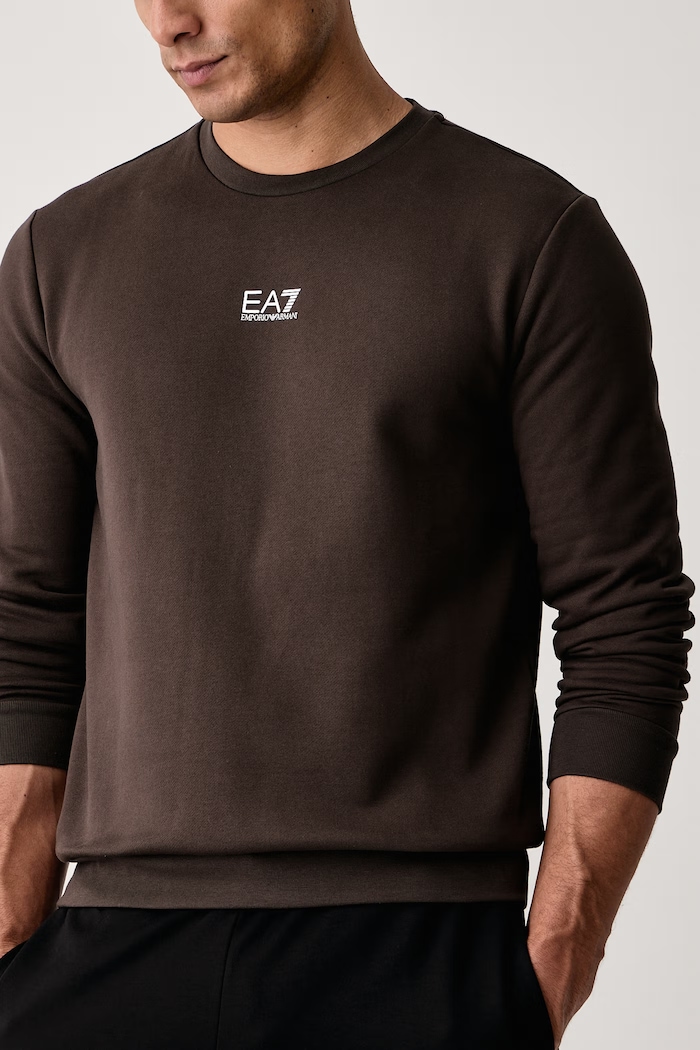 Bluza męska z bawełną EA7 Emporio Armani PJVTZ.8NPM34 brązowy