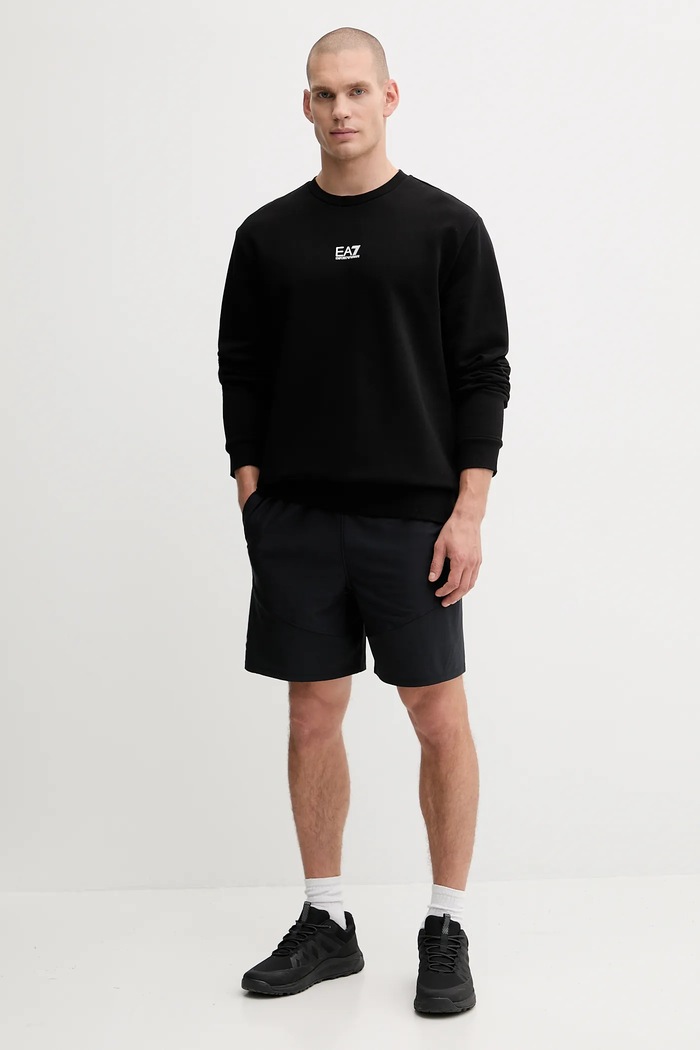 EA7 Emporio Armani bluza męska z bawełną PJVTZ.8NPM34 czarny AW25