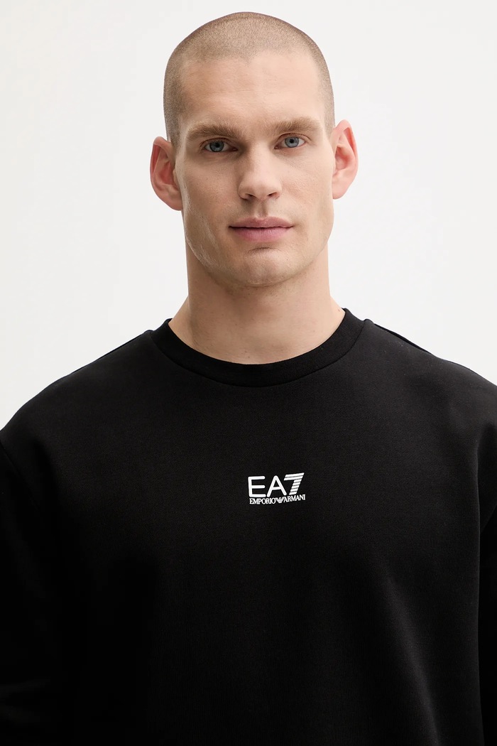 EA7 Emporio Armani bluza męska z bawełną czarny PJVTZ.8NPM34