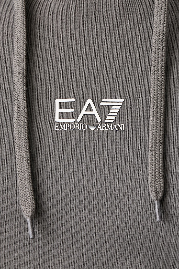 Bluza z kapturem męska z bawełną EA7 Emporio Armani szary PJVTZ.8NPM37