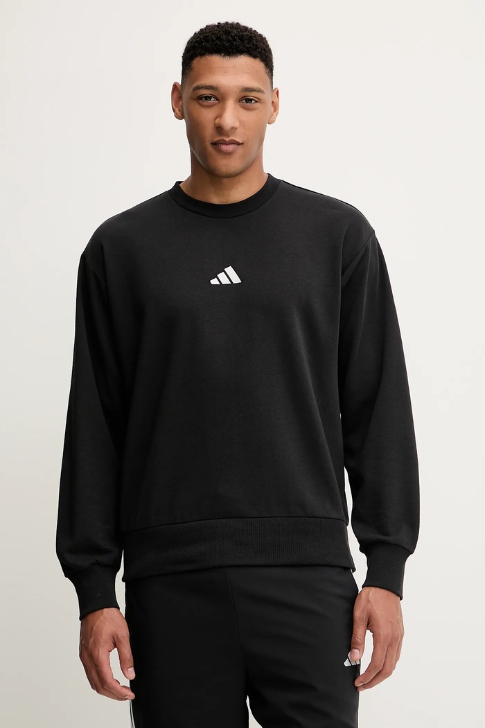 Mikina adidas Feelcozy bez kapucne čierna JE3837