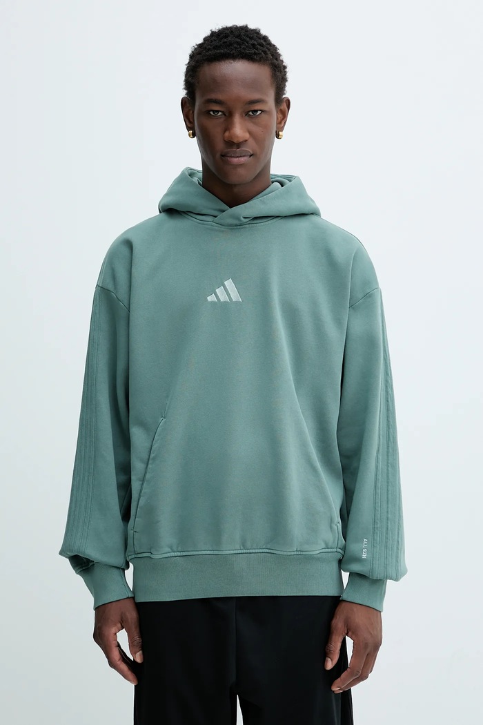Mikina adidas All SZN s kapucí zelená JL6538