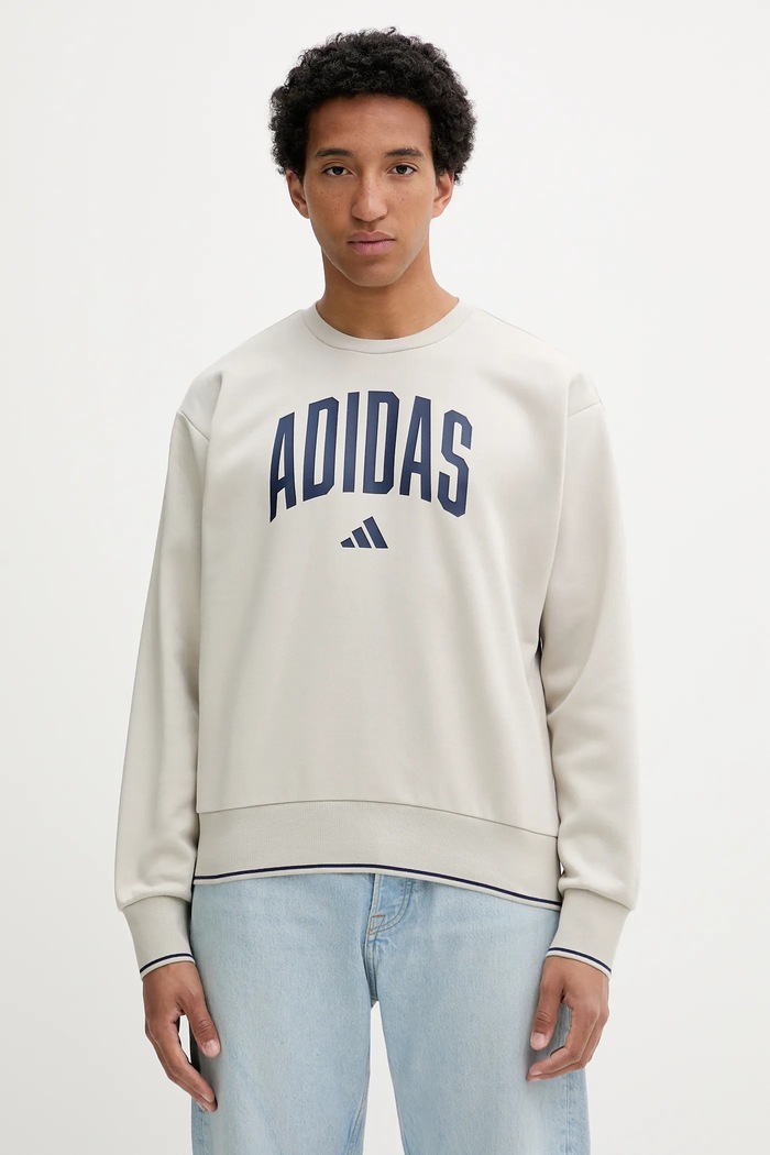 Mikina adidas Collegiate bez kapucne béžová JM1732