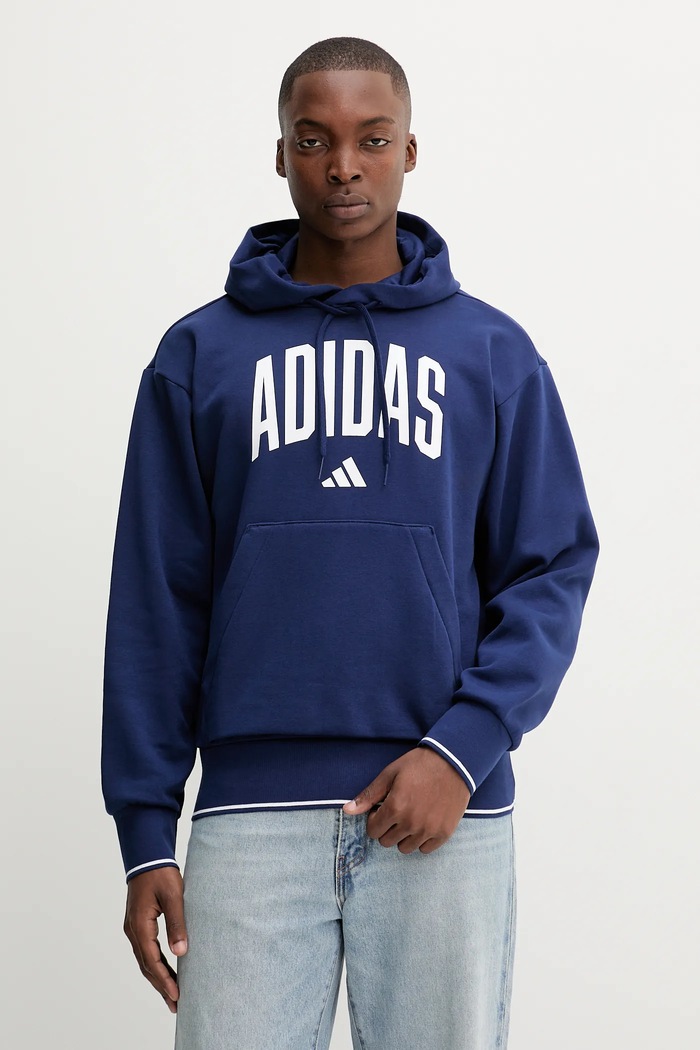 Pulover adidas Collegiate S kapuco mornarsko modra KC3874