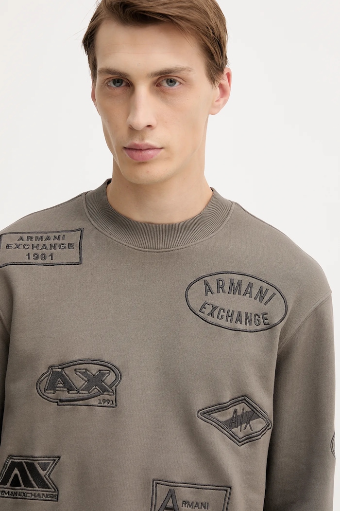Armani Exchange hanorac de bumbac gri XM001881.AF16281