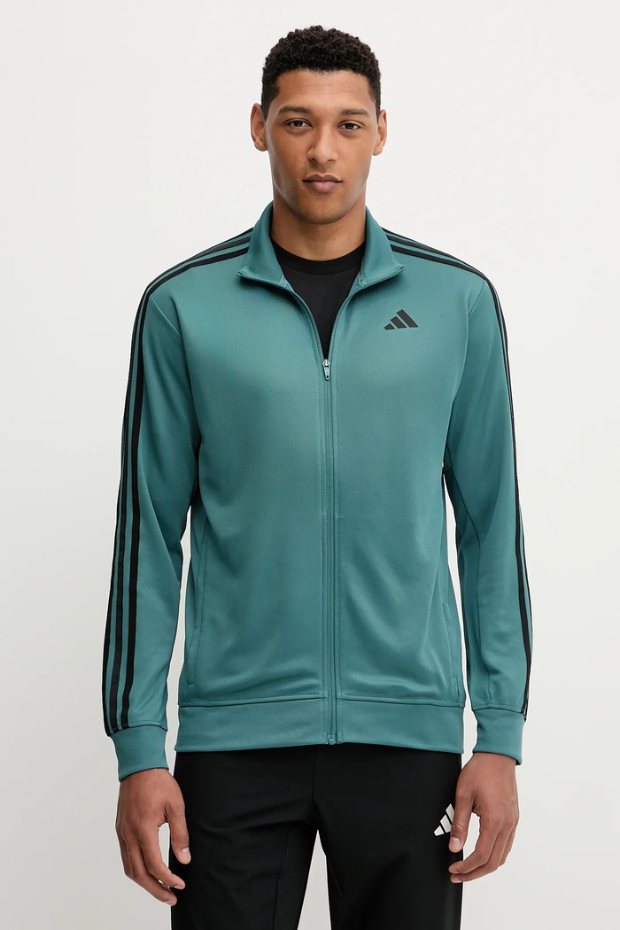 Tréningová mikina adidas Performance Train Essentials nášivka tyrkysová JW7498
