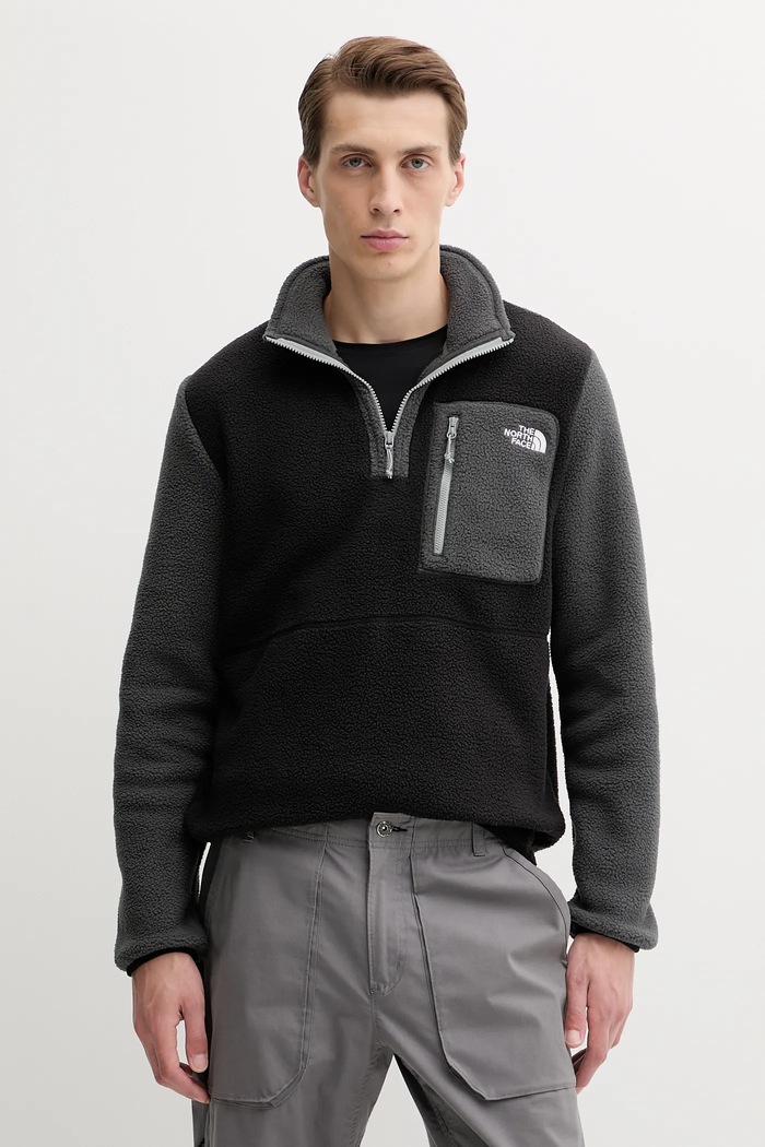 Fleecová mikina The North Face Yumiori bez kapuce černá NF0A883SS5H1