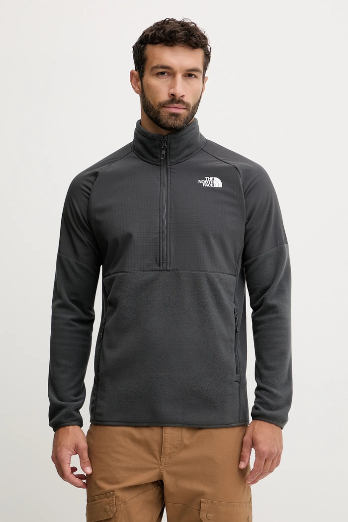 Športová mikina The North Face Glacier Heavyweight bez kapucne sivá NF0A89JHU8M1