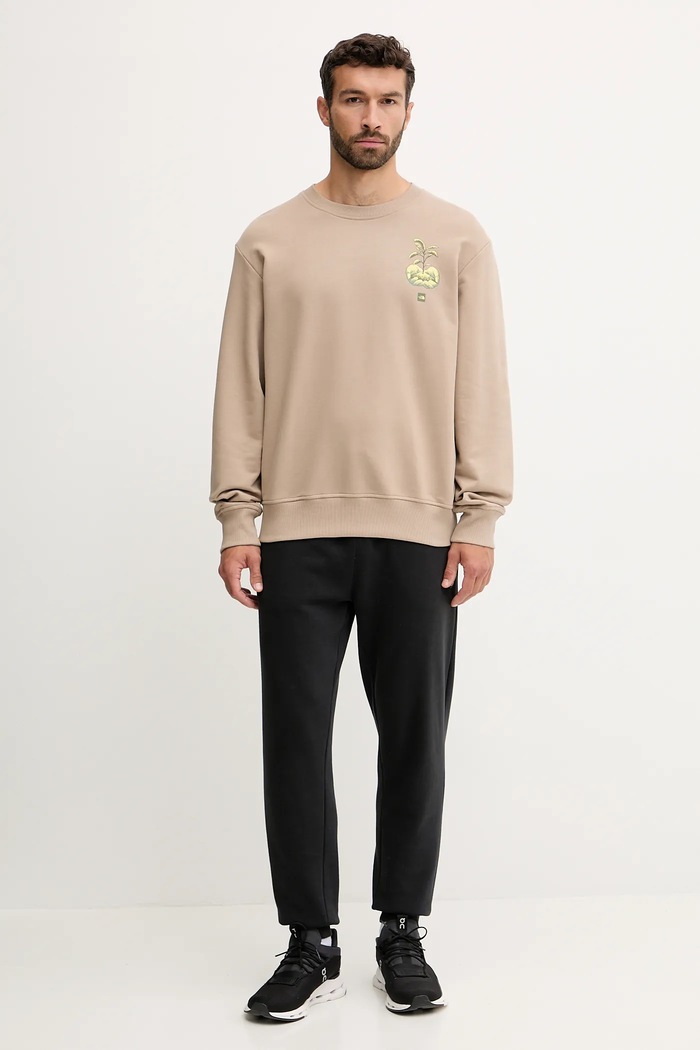 The North Face bluza bawełniana Connect Relaxed NF0A8E3ZBOX1 beżowy AW25